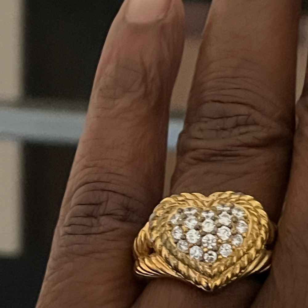 Diamonique Heart Shaped Ring